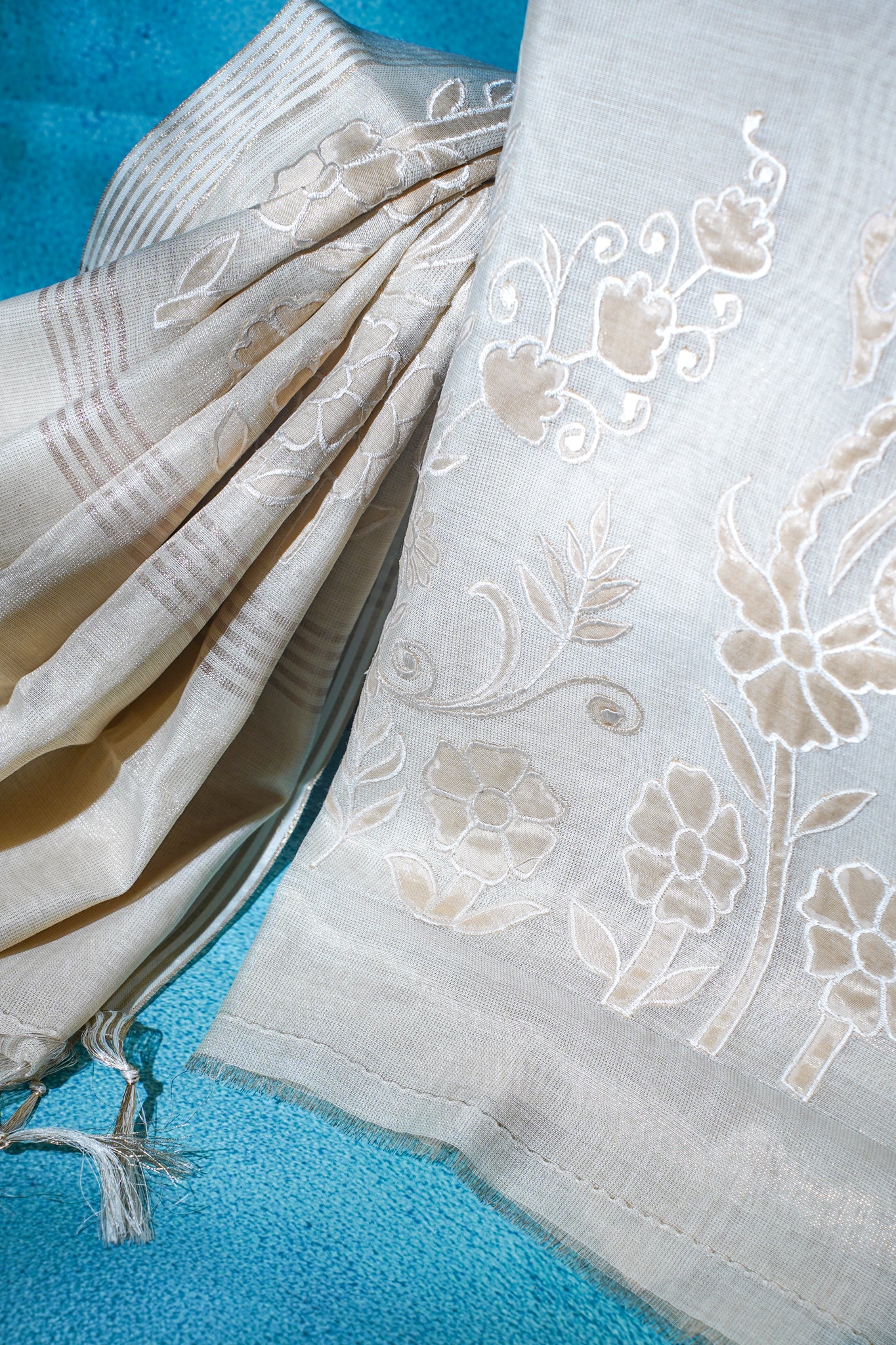 Beige Pure Linen Tissue Suit Set