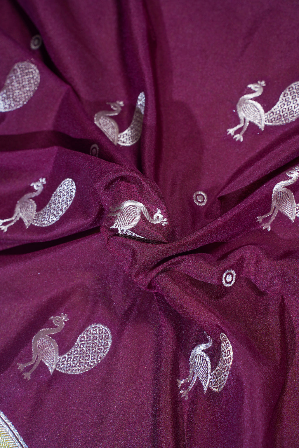 Purple Viscose Georgette Saree with Yellow Contrast Border