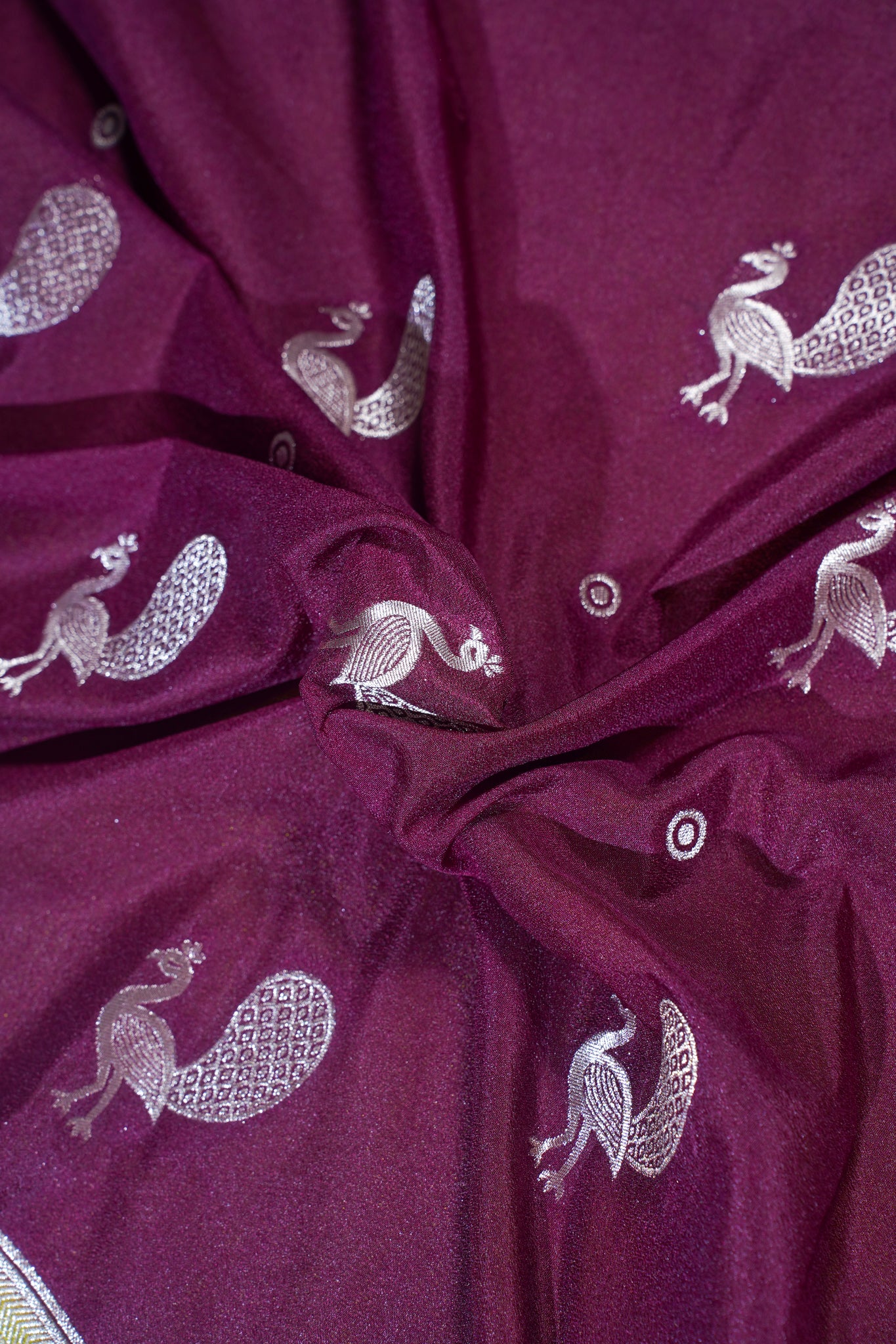 Purple Viscose Georgette Saree with Yellow Contrast Border