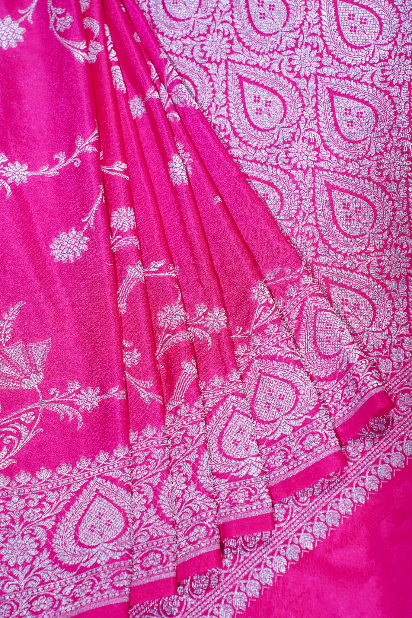 Red Banarasi Mushroo Satin Saree