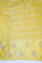 Golden Yellow Banarasi Mushroo Satin Saree