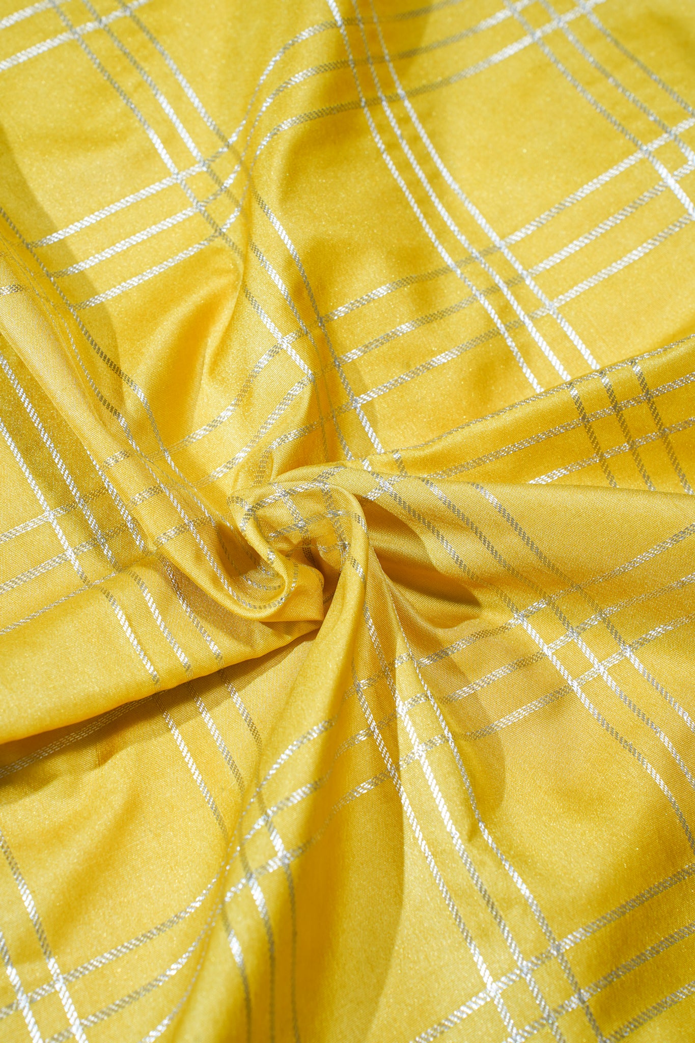 Golden Yellow Banarasi Mushroo Satin Saree