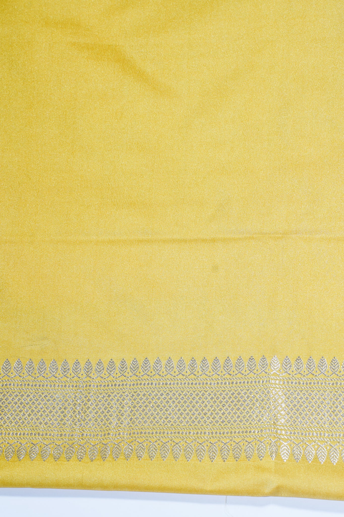 Golden Yellow Banarasi Mushroo Satin Saree