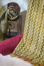 Olive Green Mul Cotton–Mul Chanderi Suit Set