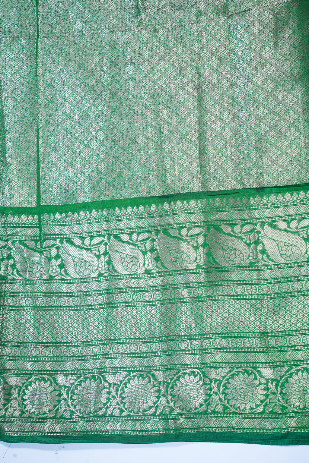 Pista Green Pure Chiniya Silk Saree