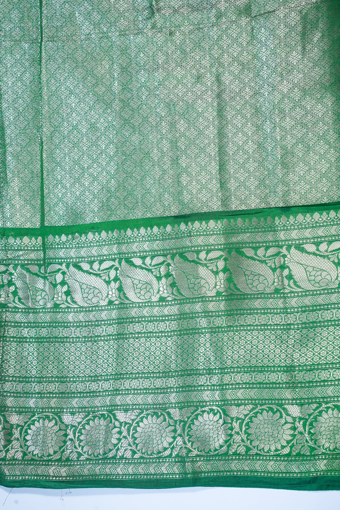 Pista Green Pure Chiniya Silk Saree