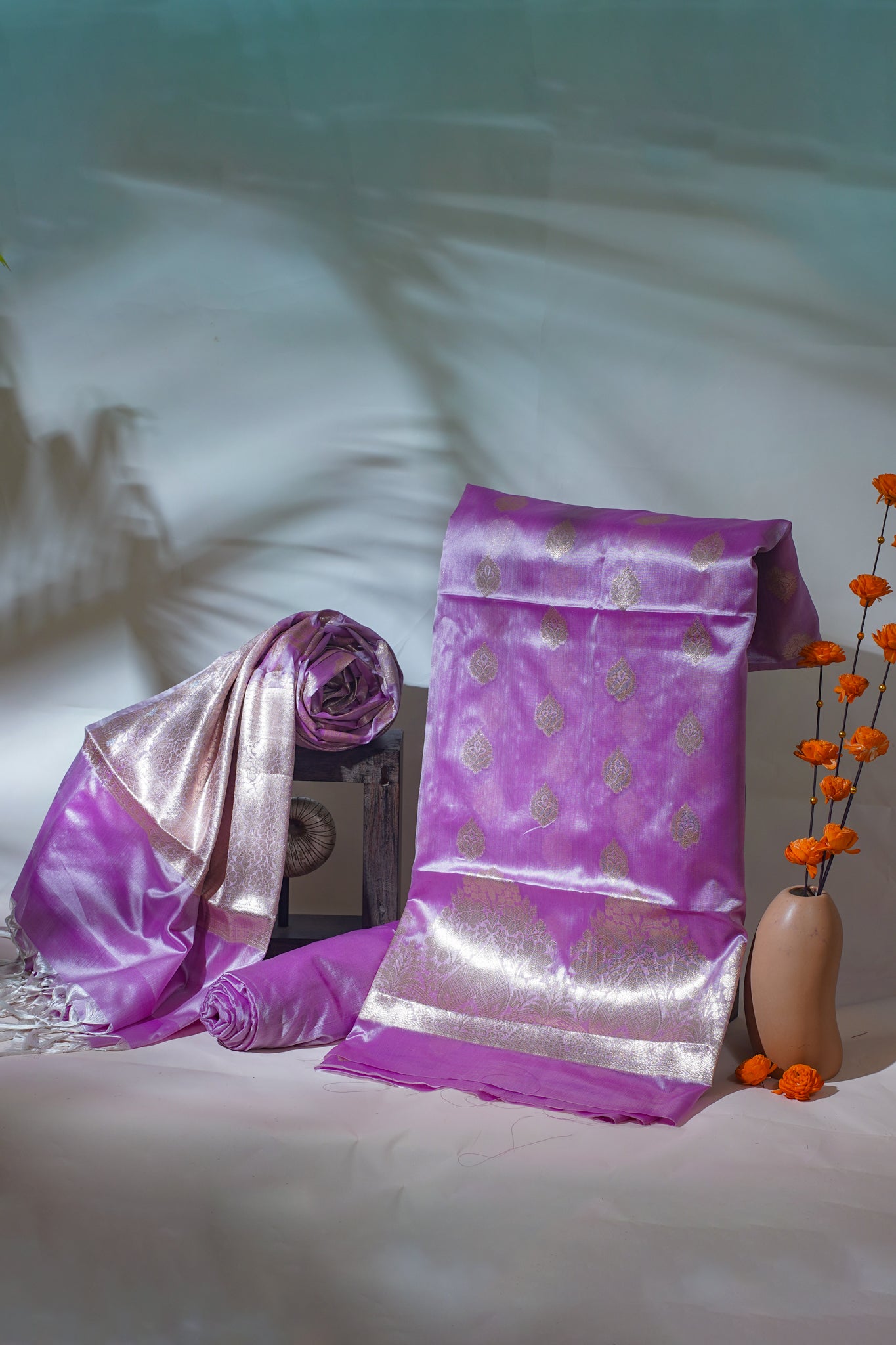 Royal Purple Katan Silk Suit Set