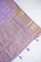 Purple Raw Tussar Saree with Buti Embroidery