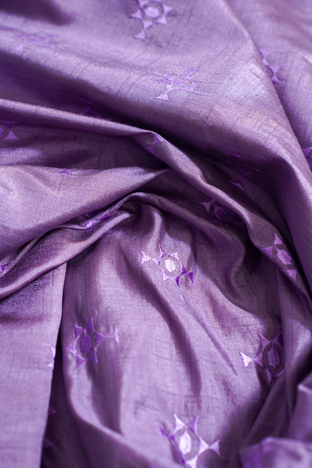 Purple Raw Tussar Saree with Buti Embroidery