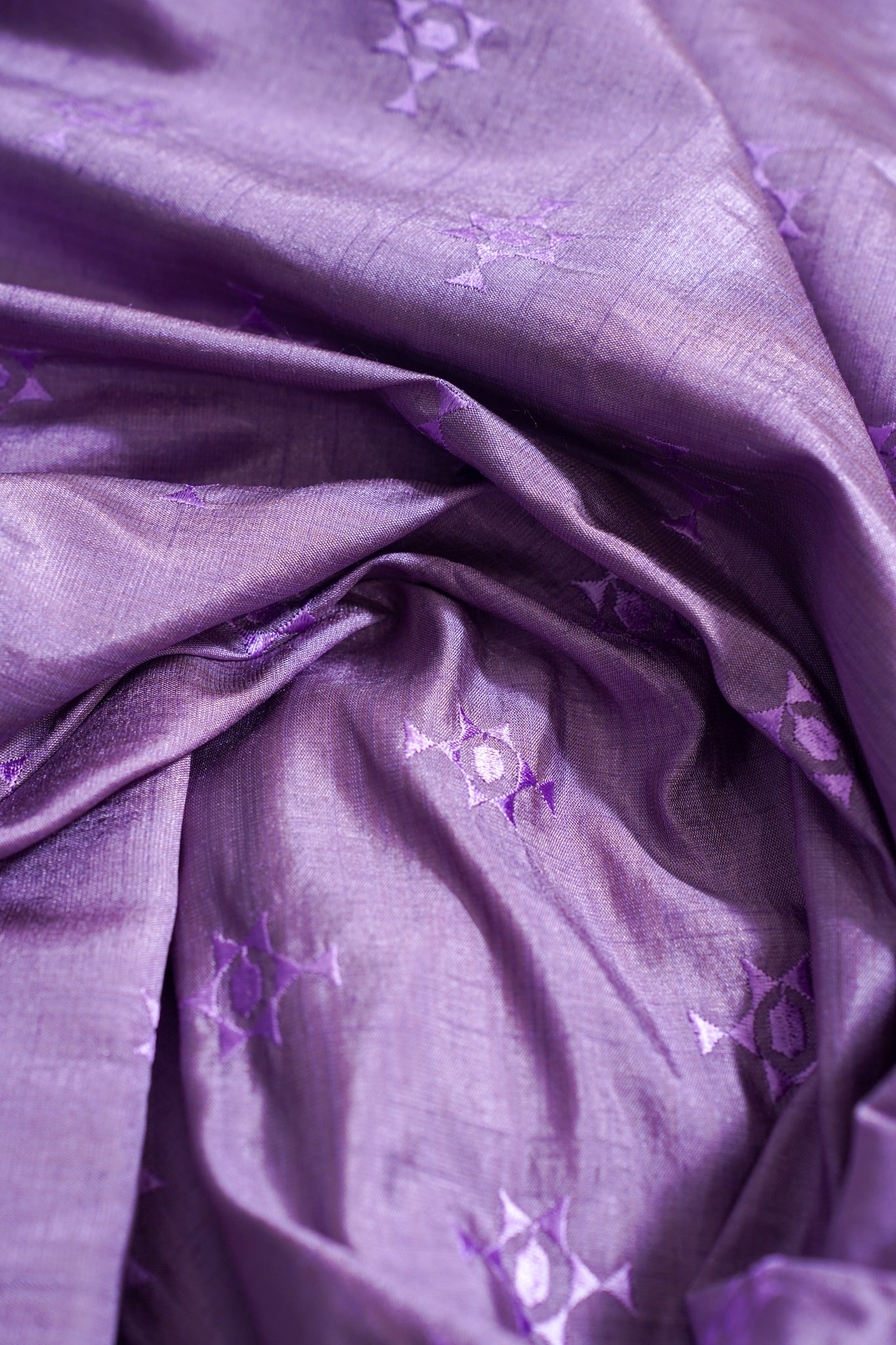 Purple Raw Tussar Saree with Buti Embroidery