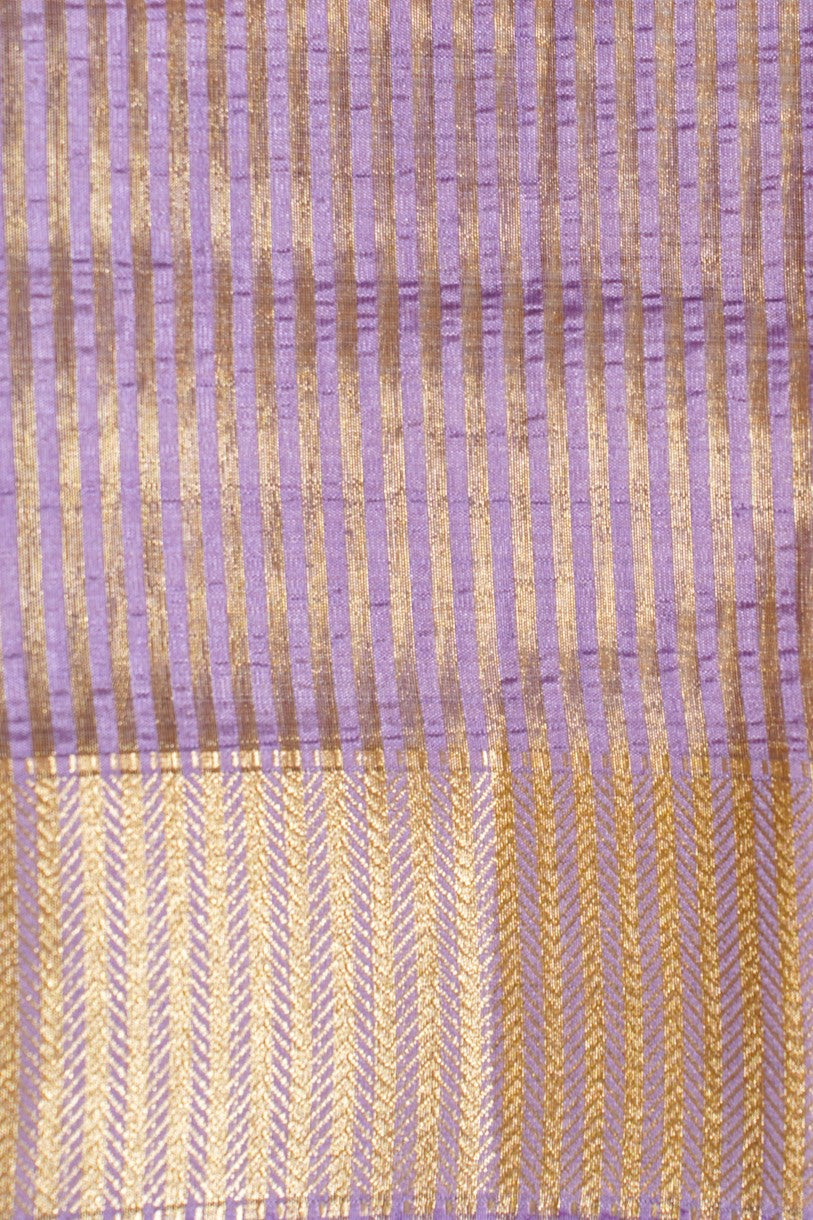 Purple Raw Tussar Saree with Buti Embroidery