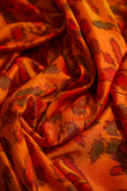 Orange Soft Silk Saree with Pink Border