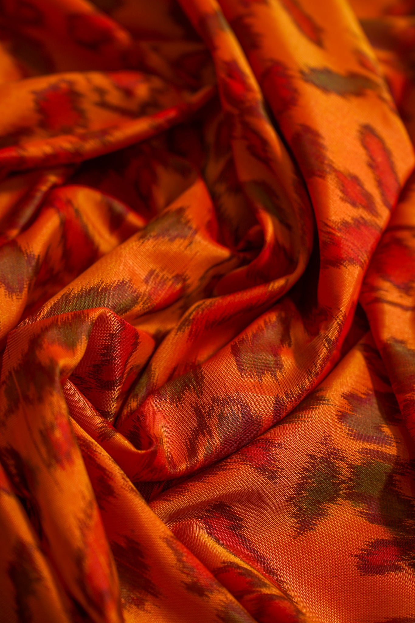 Orange Soft Silk Saree with Pink Border
