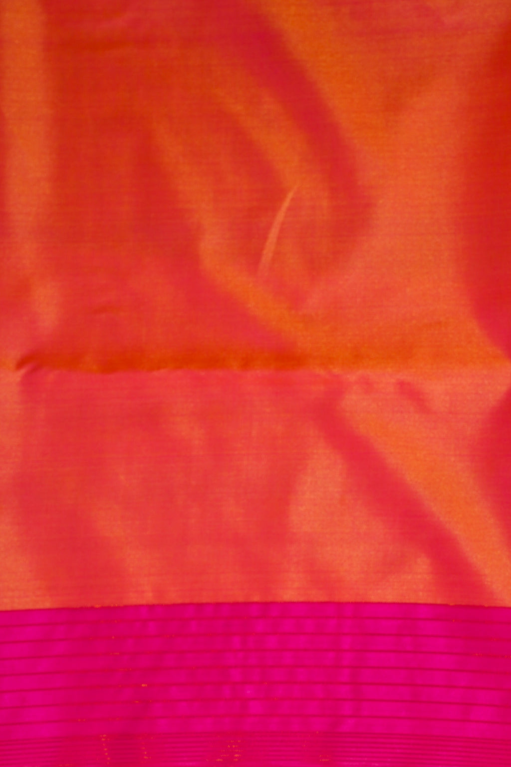 Orange Soft Silk Saree with Pink Border