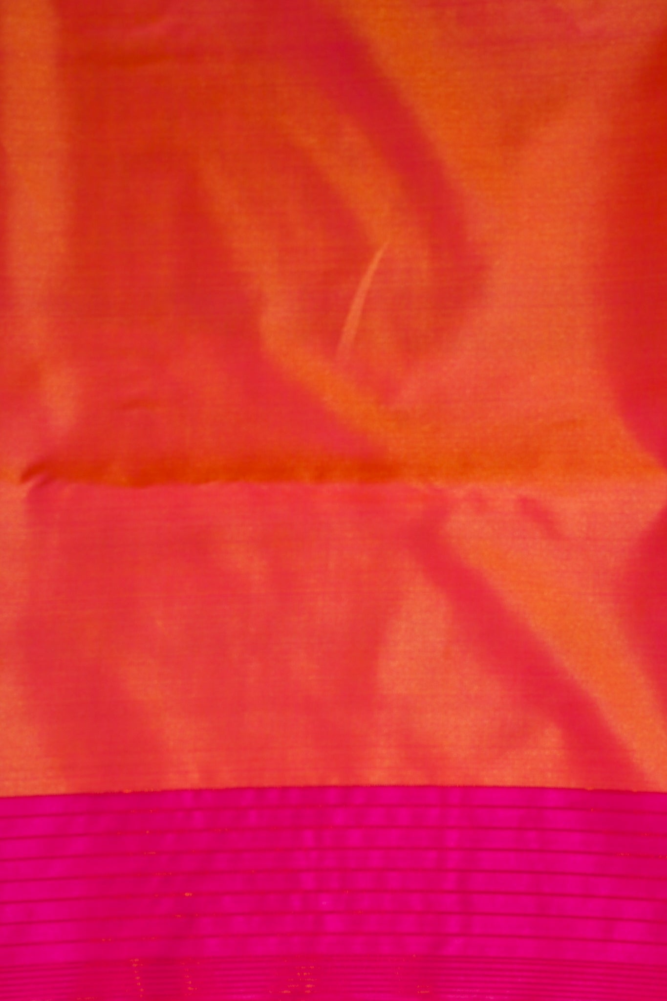 Orange Soft Silk Saree with Pink Border
