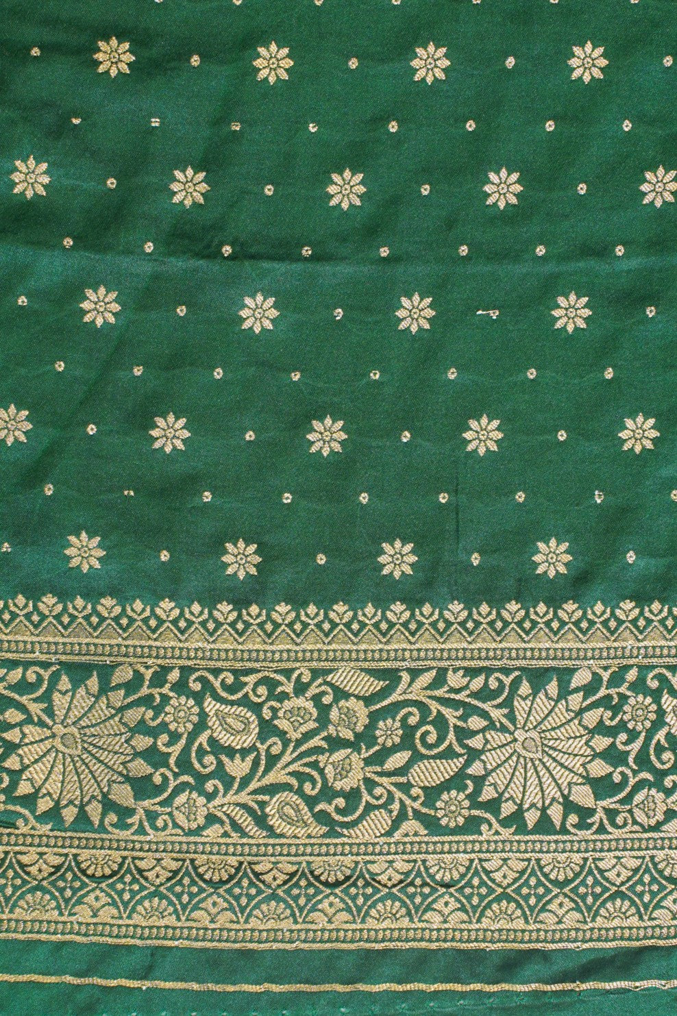 Green Banarasi Woven Katan Silk Saree
