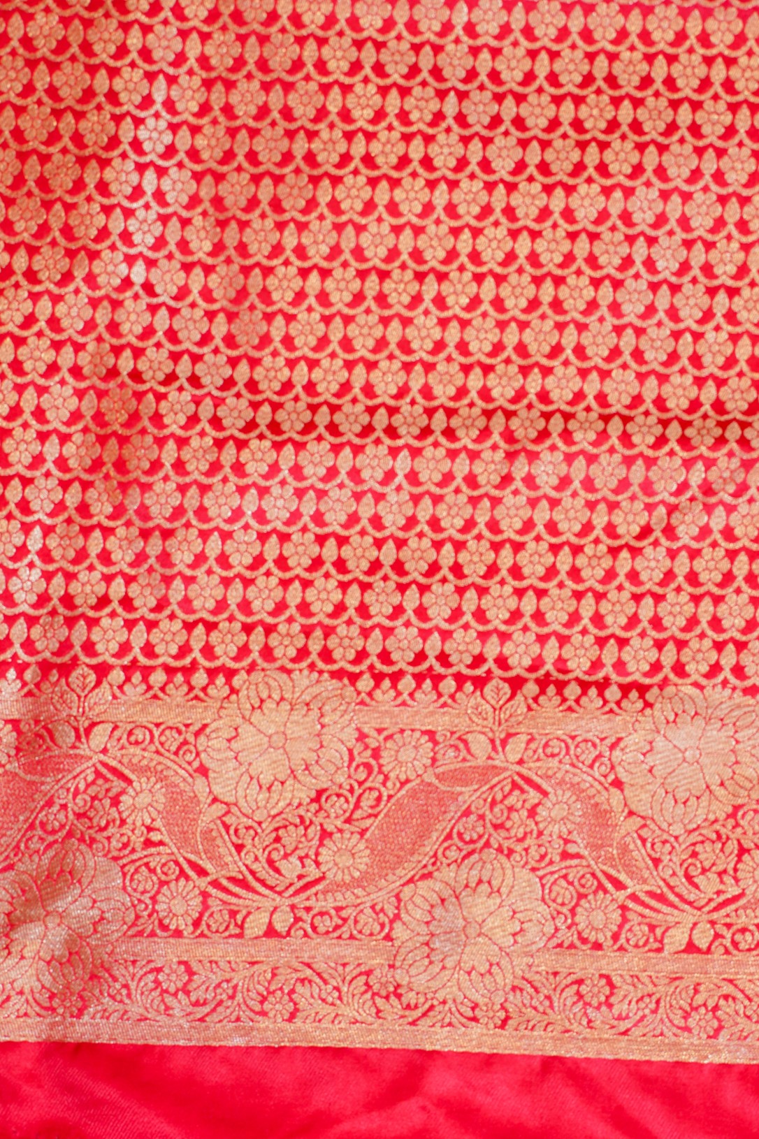 Red Banarasi Woven Katan Silk Saree