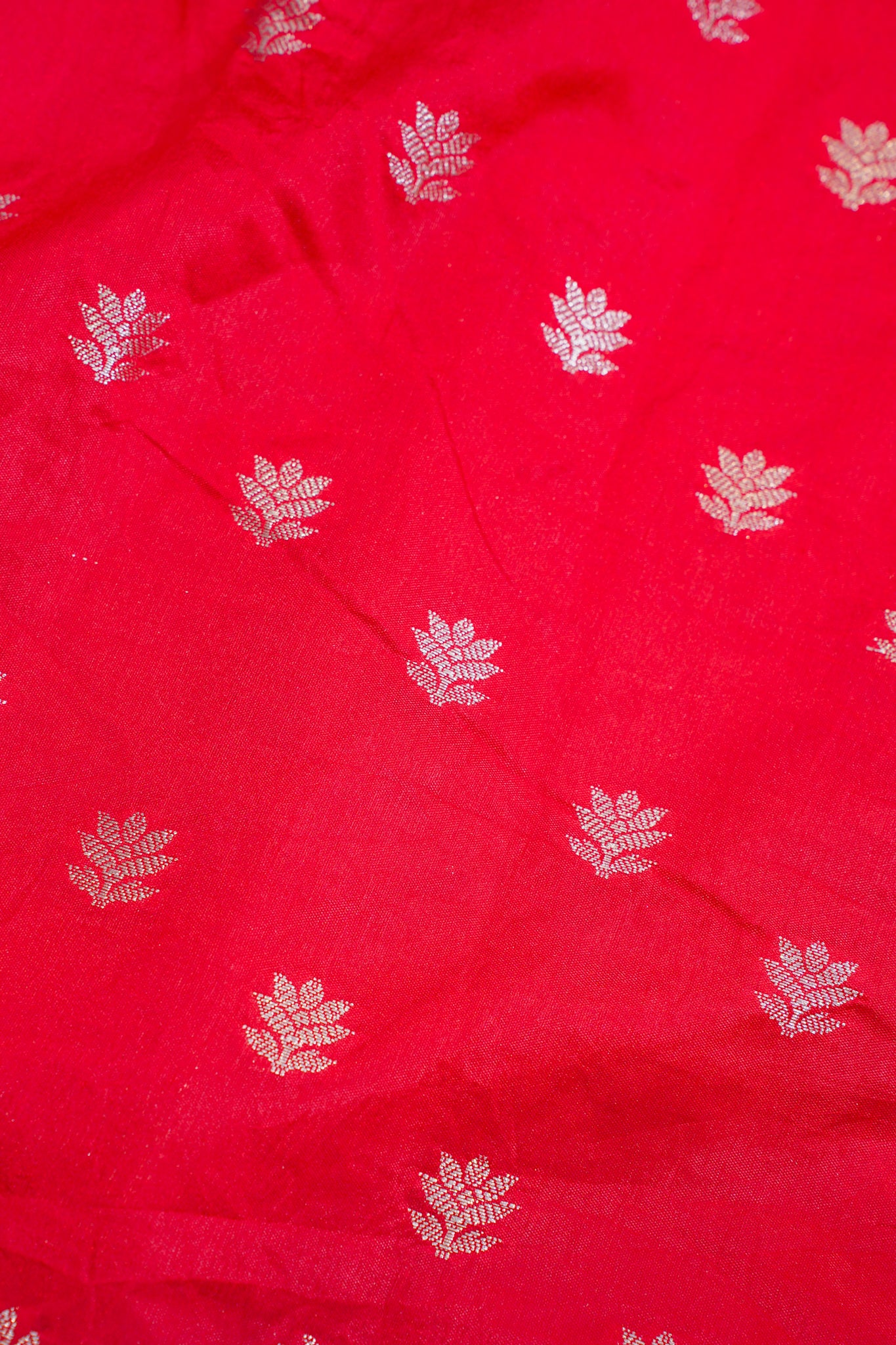 Red Semi Katan Silk Saree
