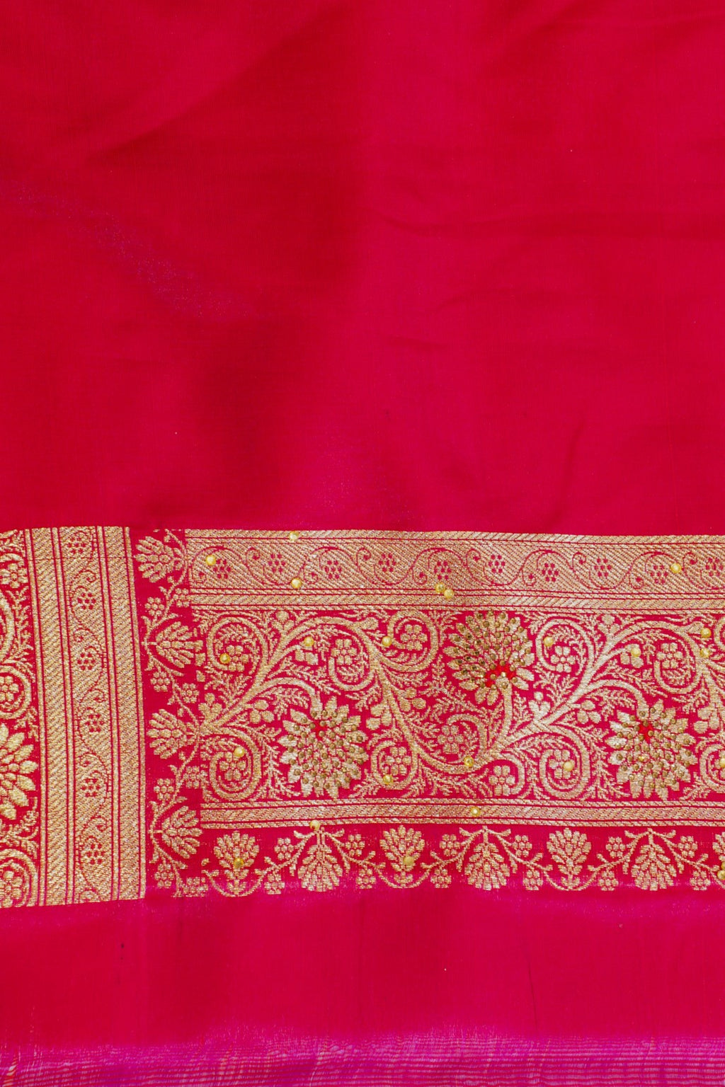 Blue Saree with Red Pallu