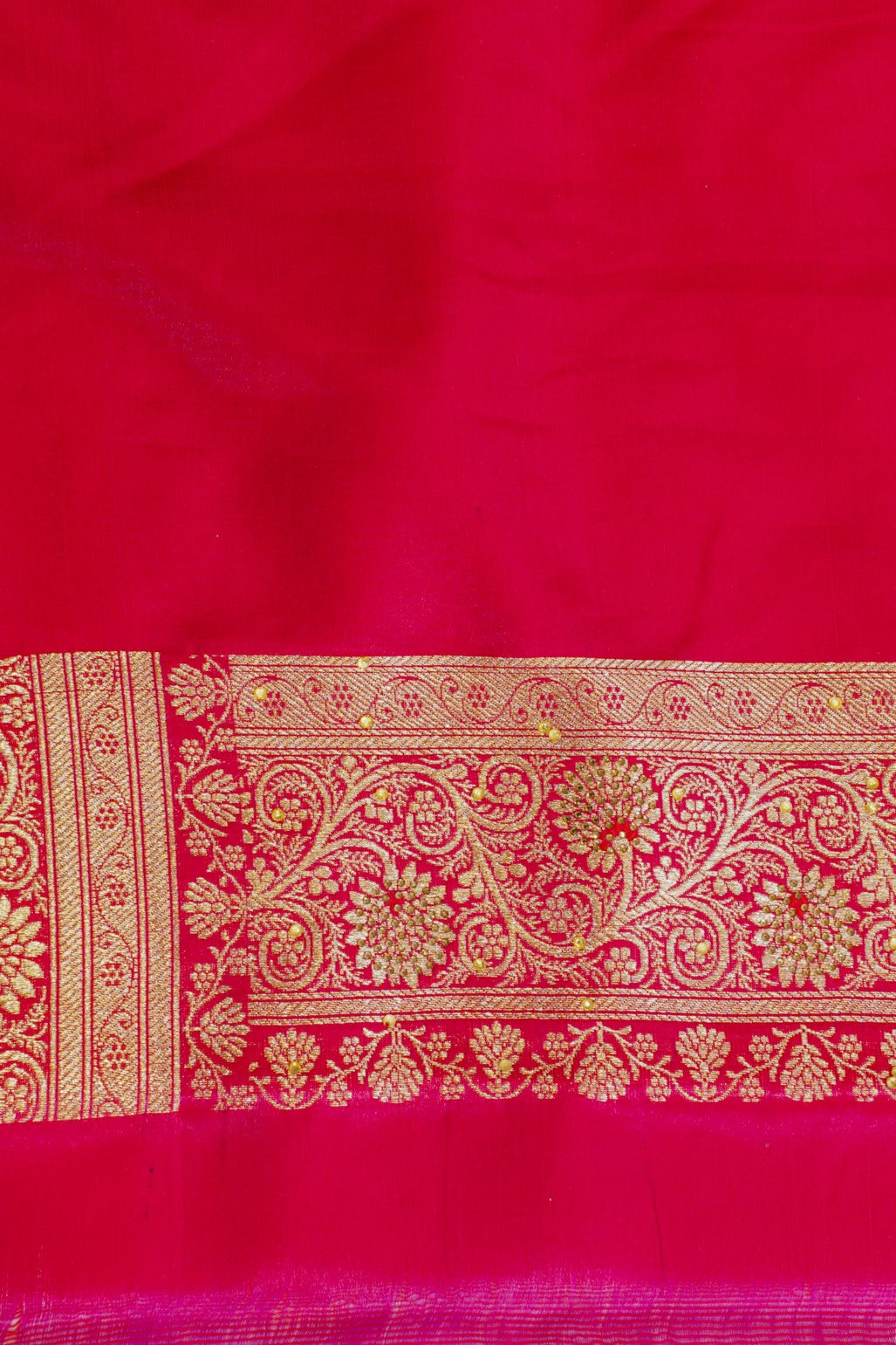 Blue Saree with Red Pallu
