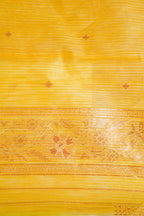 Yellow Cotton Linen Weaving Saree