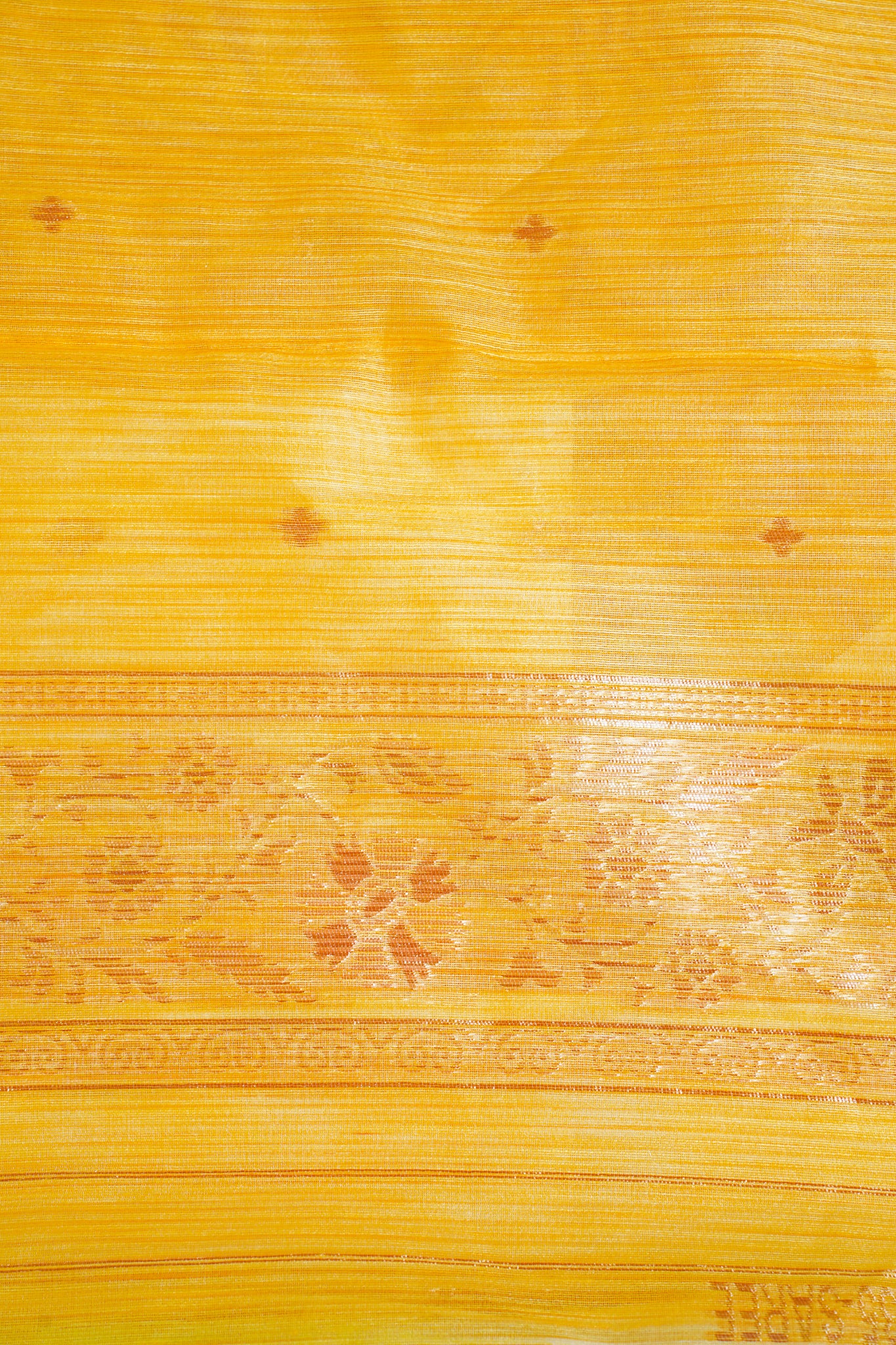 Yellow Cotton Linen Weaving Saree