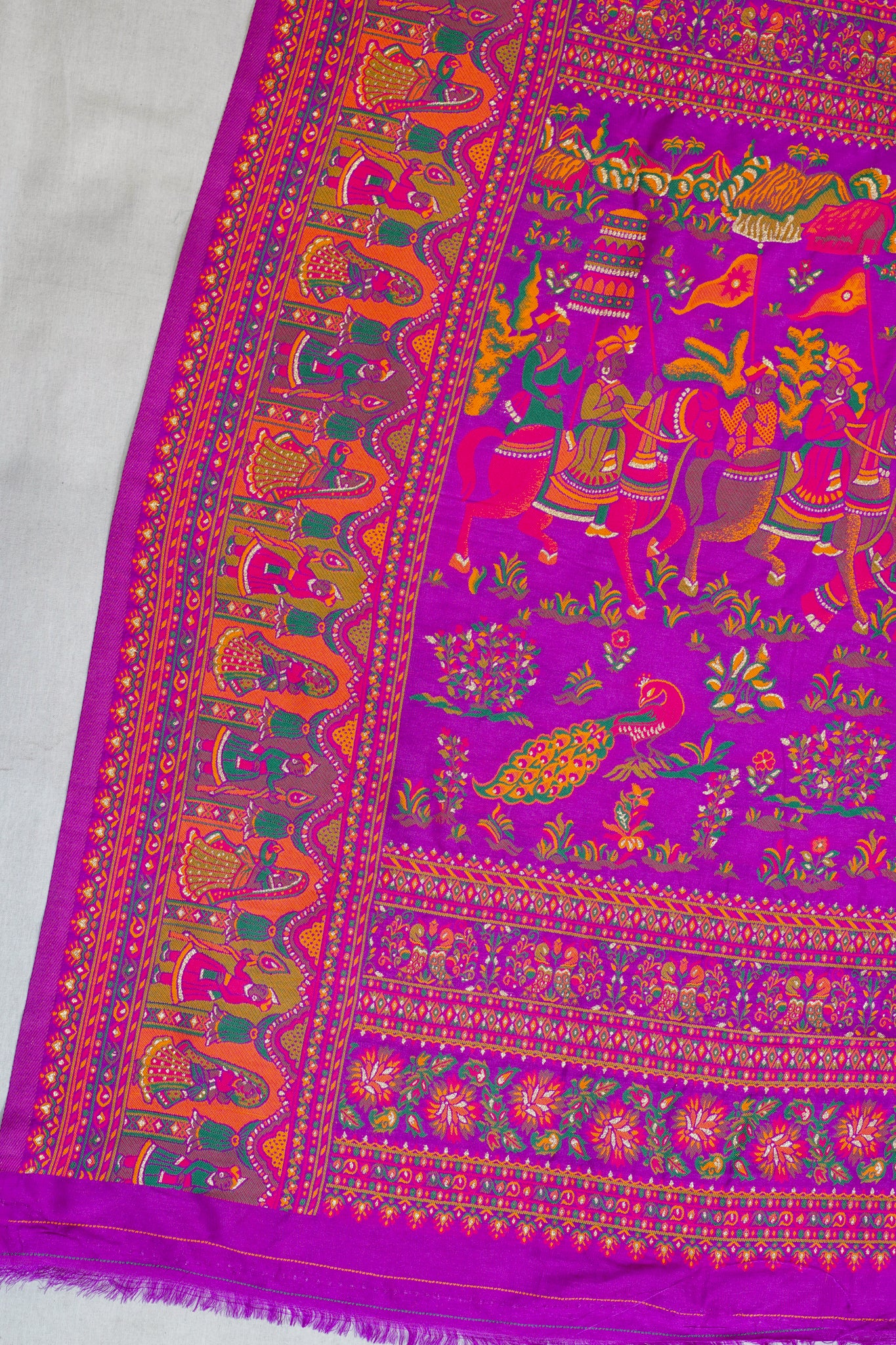 Purple Pashmina Silk Saree