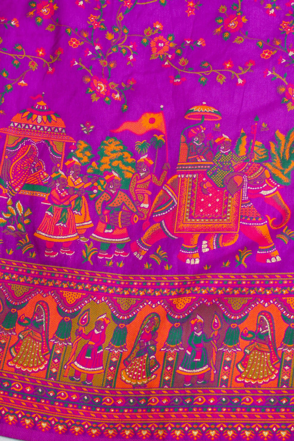 Purple Pashmina Silk Saree
