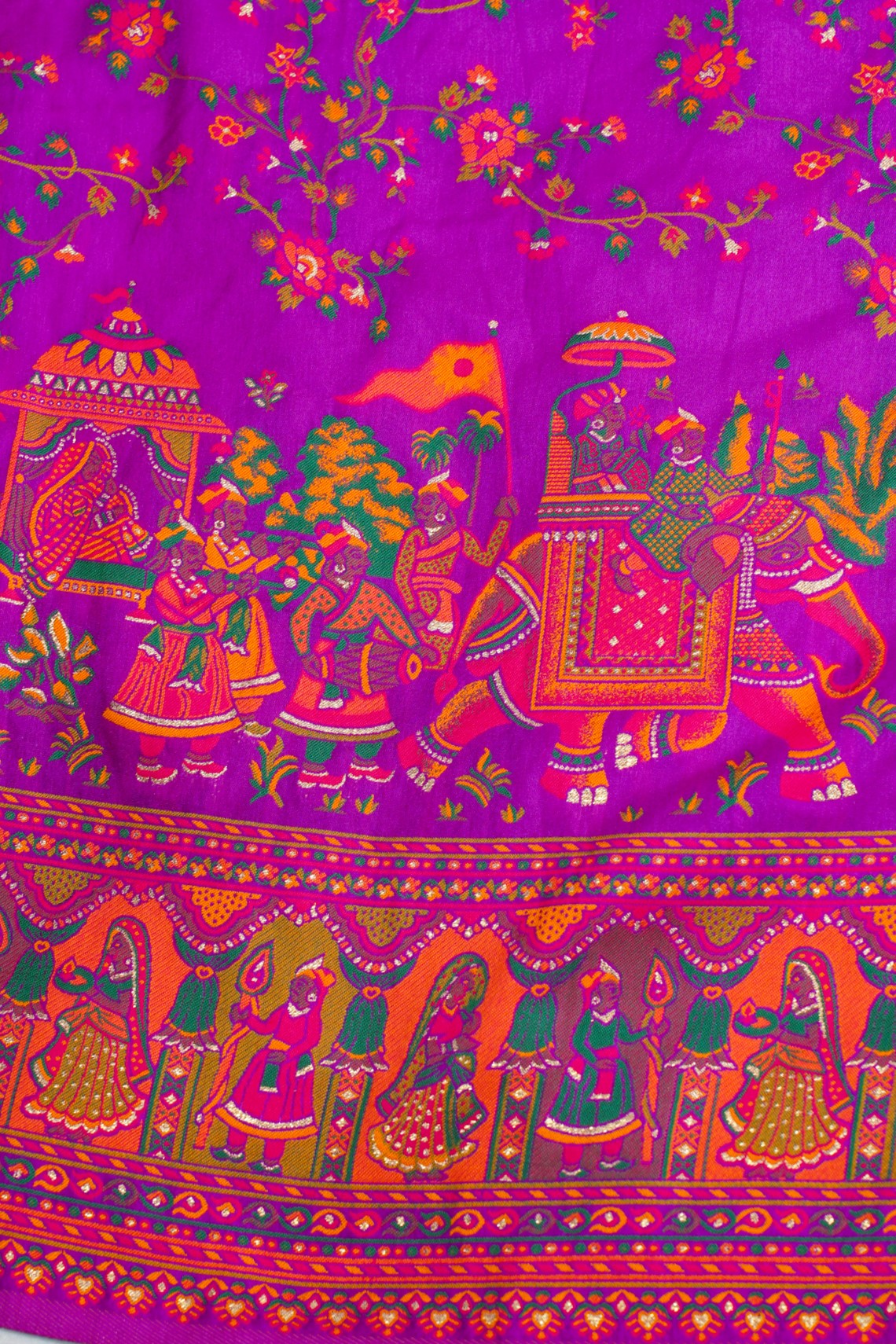 Purple Pashmina Silk Saree