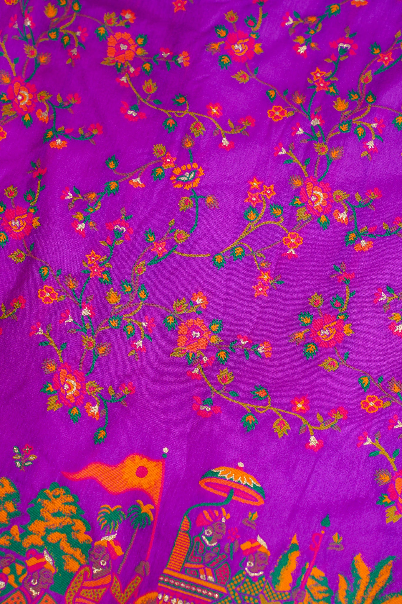 Purple Pashmina Silk Saree