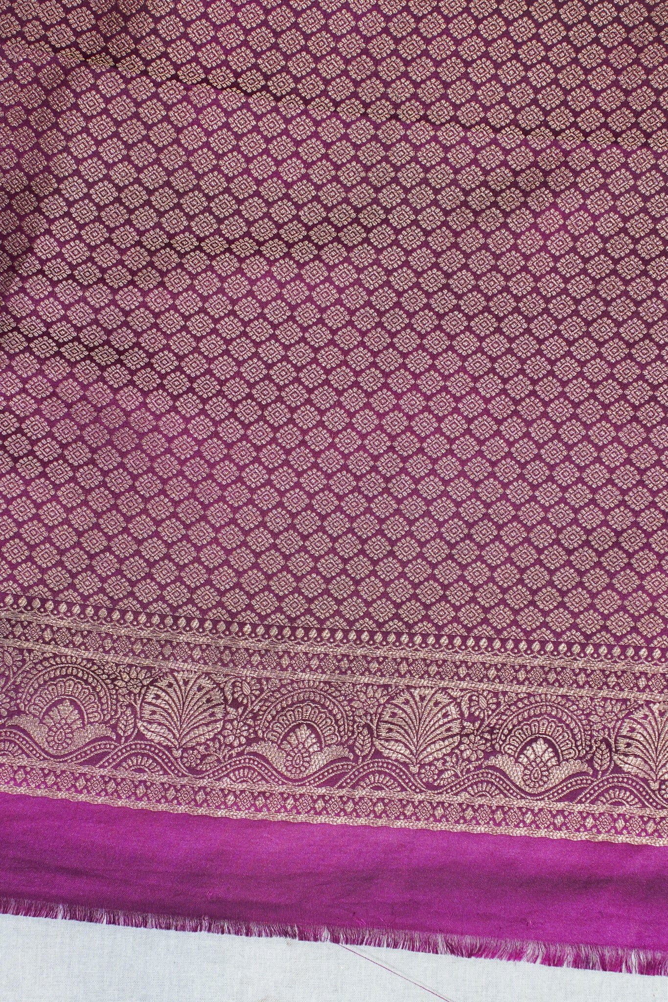 Pink Viscose Satin Kalamkari Print Saree with Self Weave