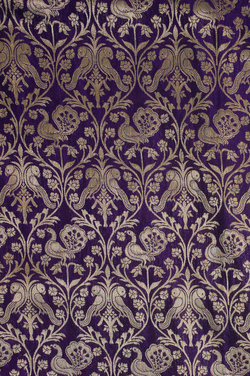 Purple Banarasi Woven Katan Silk Saree with Yellow Contrast Border