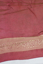 Pink Satin Bandhani Tanchoi Saree with Kalamkari Block Print