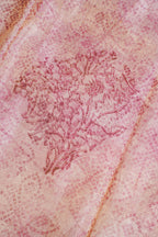 Pink Satin Bandhani Tanchoi Saree with Kalamkari Block Print