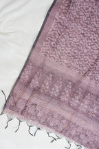 Lavender Mul Cotton–Mul Chanderi Suit Set with Block Print