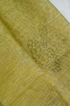 Olive Green Linen Cotton Suit Set with Plock Print