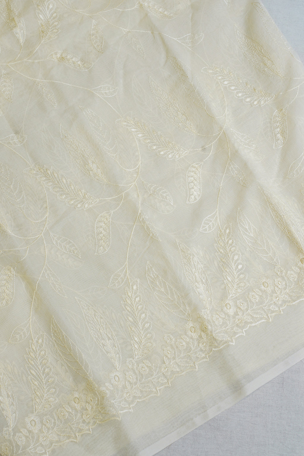 Ivory Mul Cotton–Mul Chanderi Suit Set