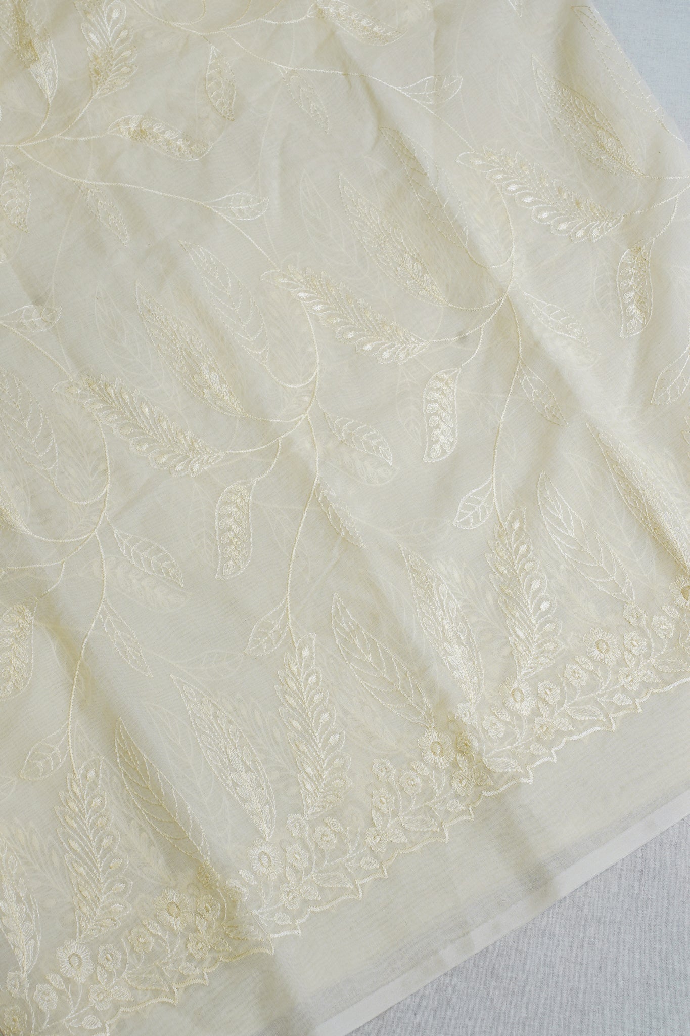 Ivory Mul Cotton–Mul Chanderi Suit Set