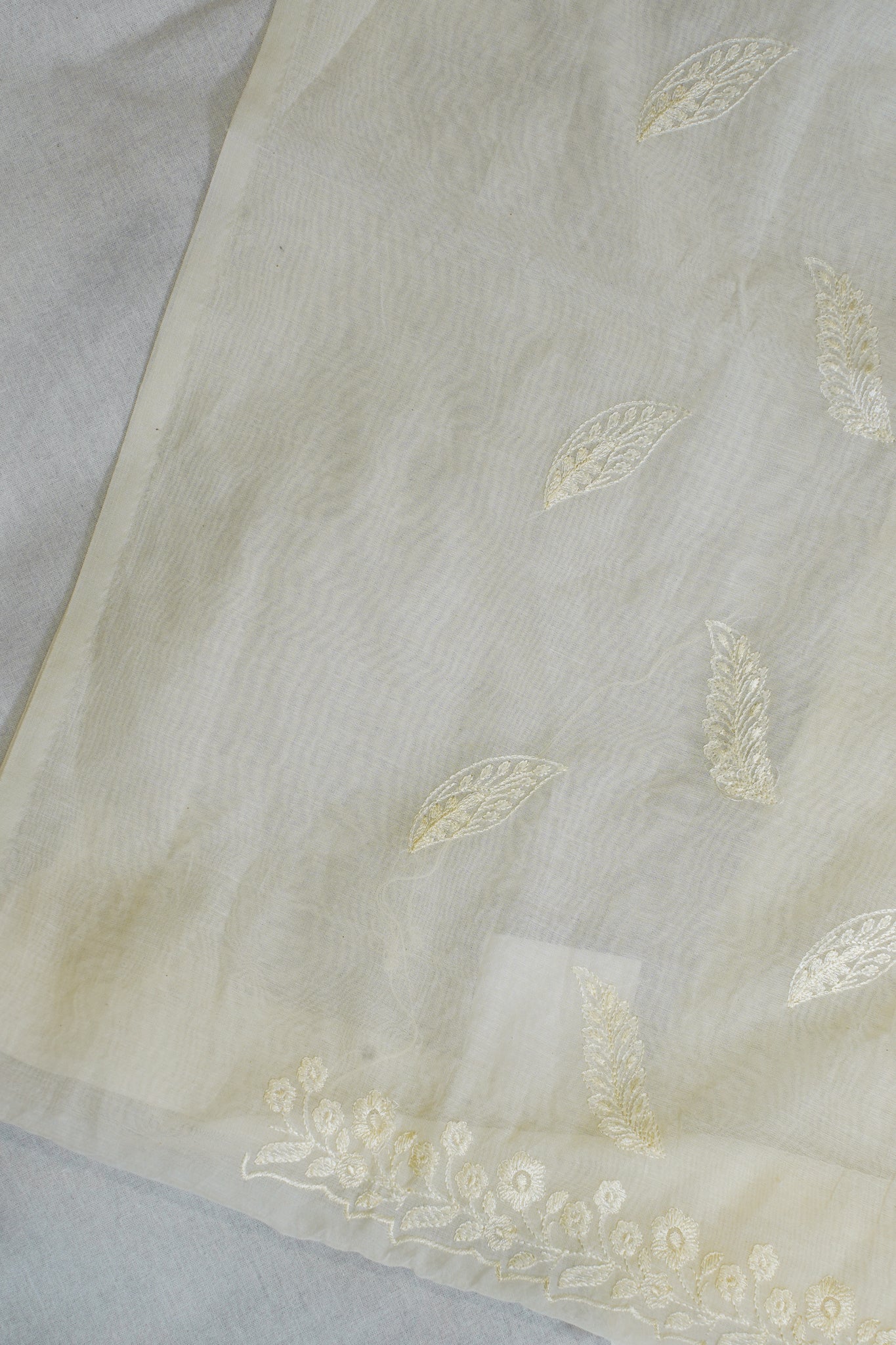 Ivory Mul Cotton–Mul Chanderi Suit Set