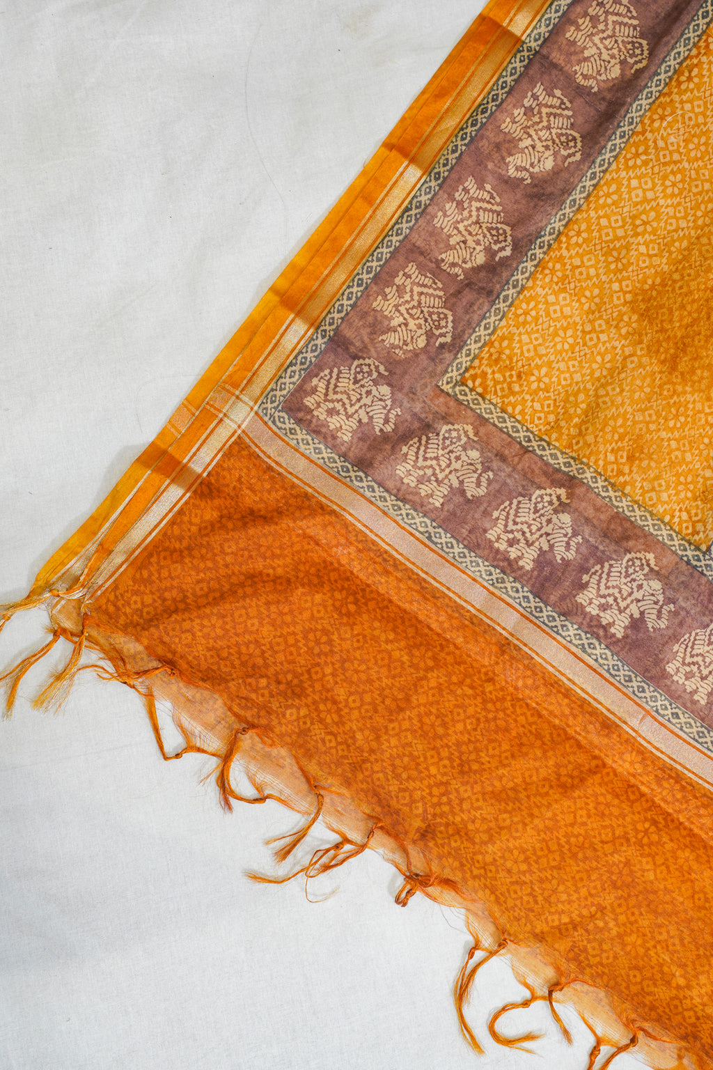 Mustard Yellow Mul Cotton–Mul Chanderi Suit Set