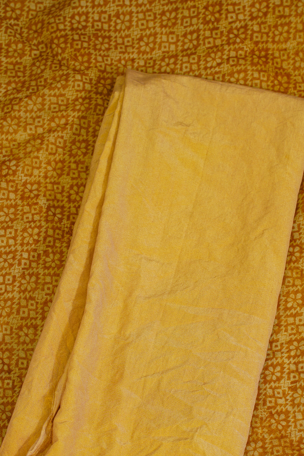 Mustard Yellow Mul Cotton–Mul Chanderi Suit Set