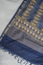 Deep Indigo Blue Mul Cotton–Mul Chanderi Suit Set