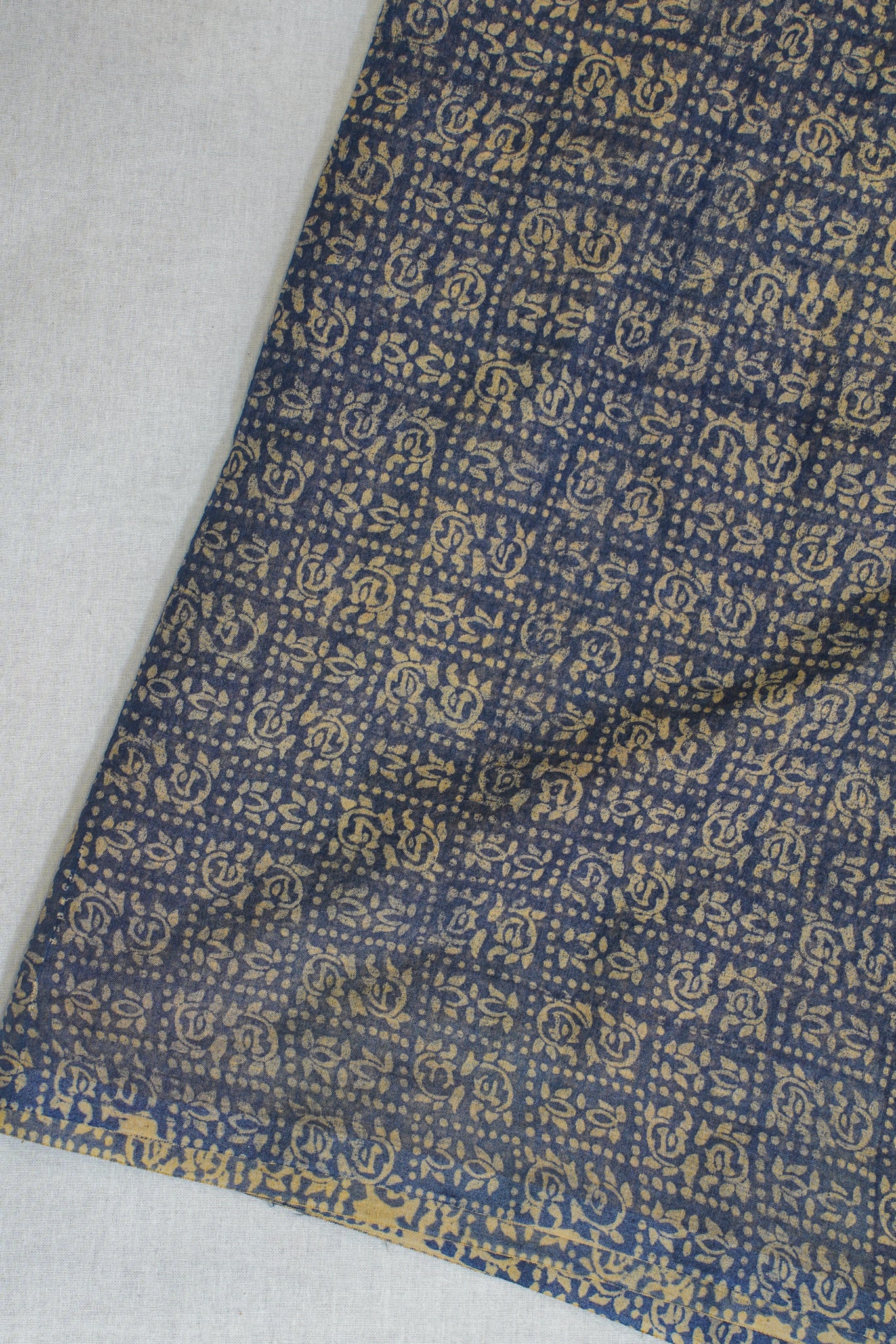 Deep Indigo Blue Mul Cotton–Mul Chanderi Suit Set