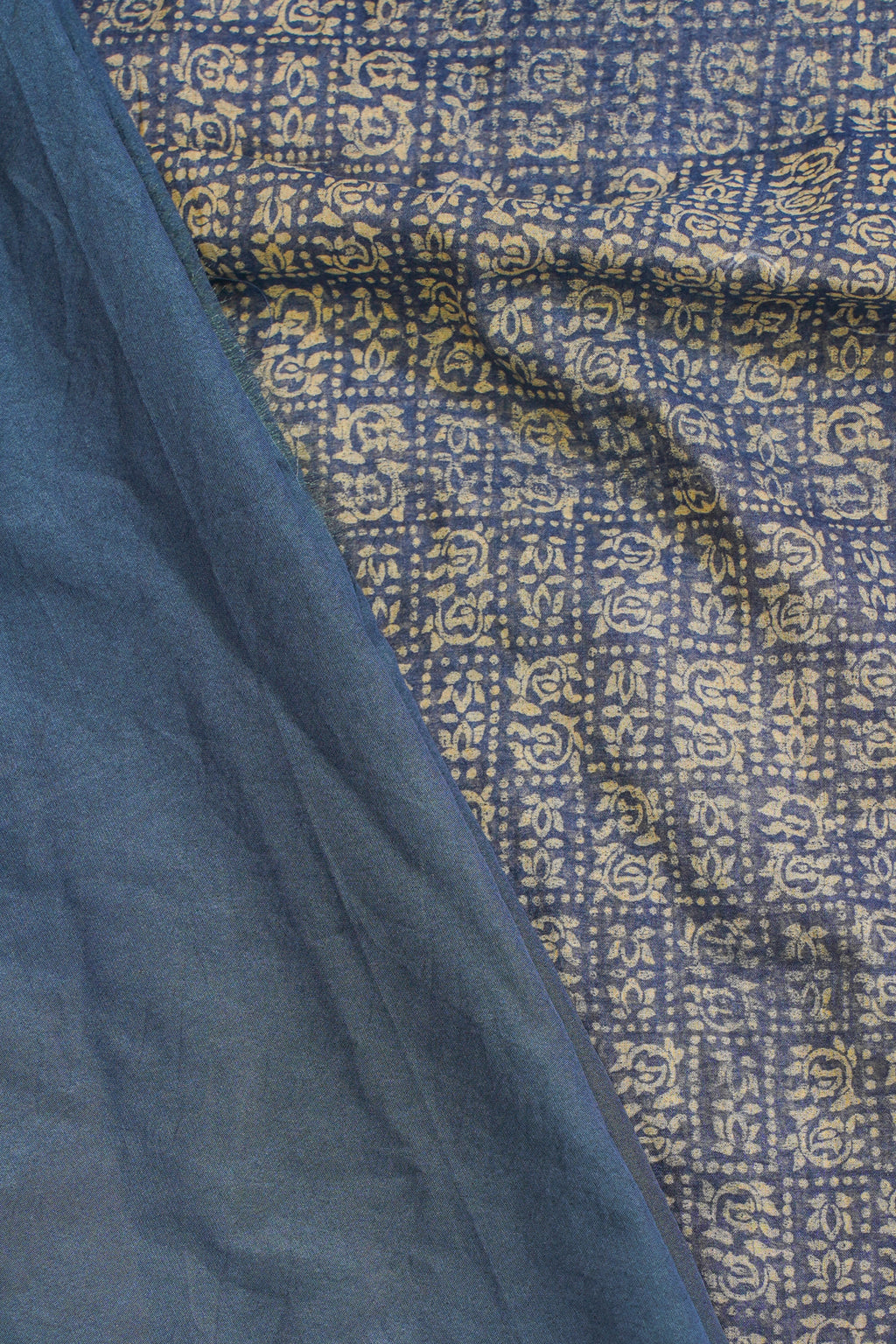 Deep Indigo Blue Mul Cotton–Mul Chanderi Suit Set