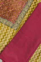 Olive Green Mul Cotton–Mul Chanderi Suit Set