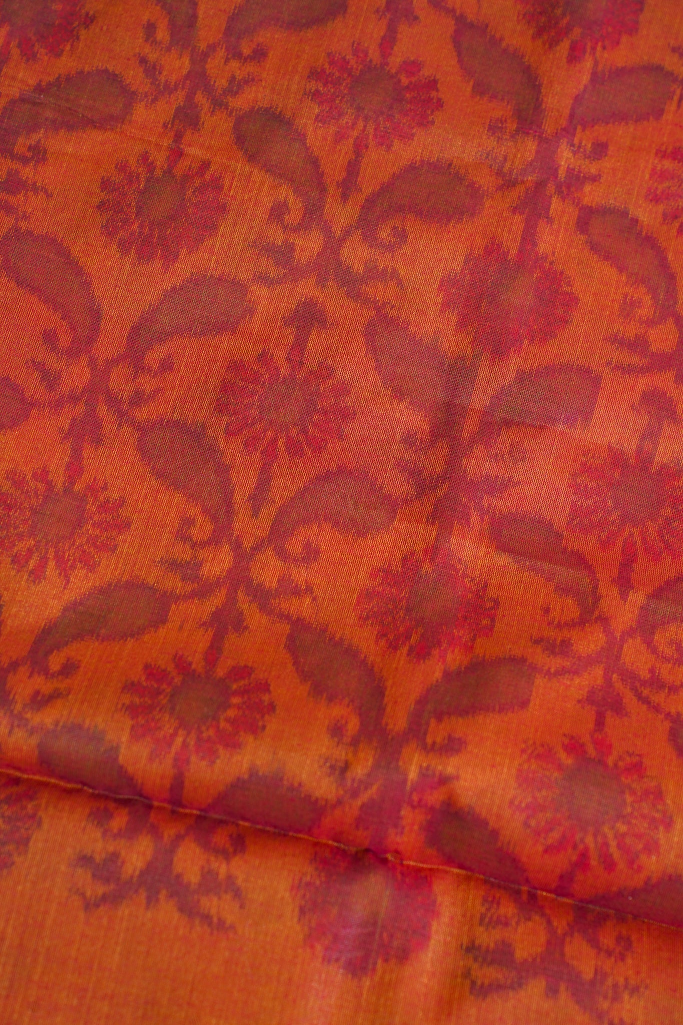 Rust Orange Cotton Suit Set Ikat Print