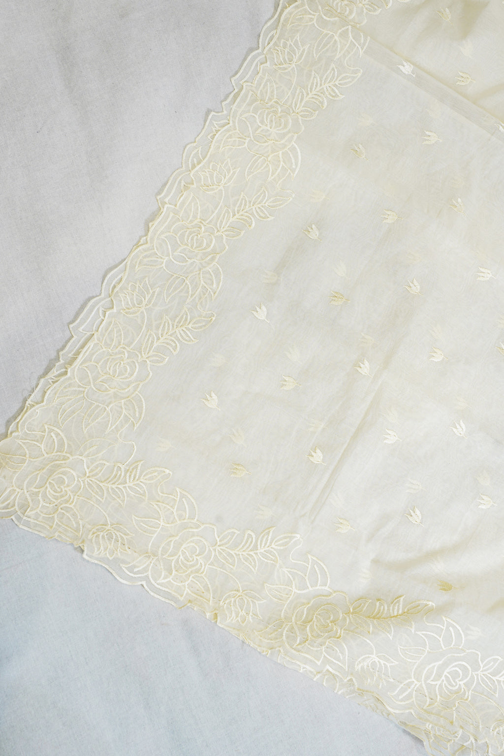 Ivory Mul Cotton–Mul Chanderi Suit Set