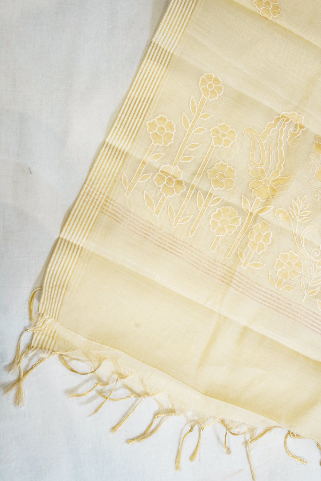 Beige Pure Linen Tissue Suit Set