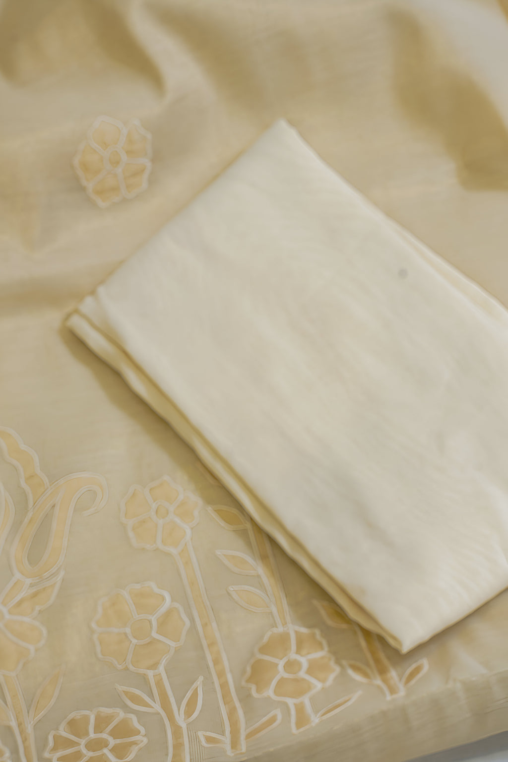 Beige Pure Linen Tissue Suit Set