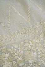 White Mul Cotton–Mul Chanderi Suit Set